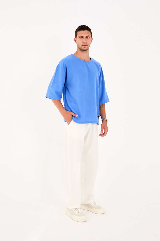 Erkek Fakir Kol Oversize T-shirt - 6