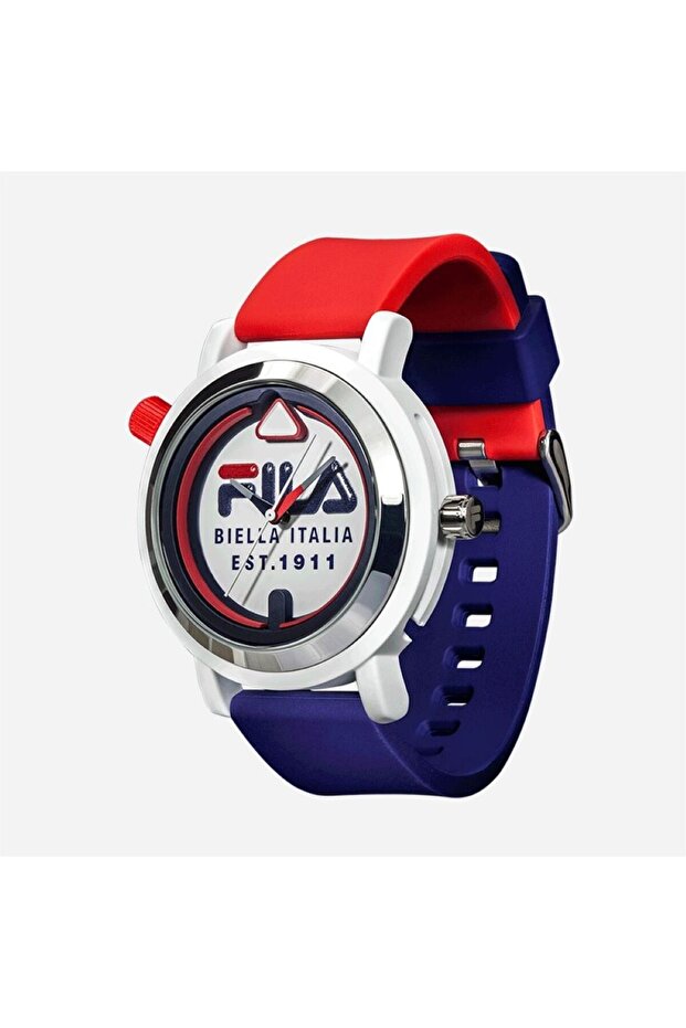 Adult Unisex Analog Watch, Red/Blue 38-341-001, 42 mm