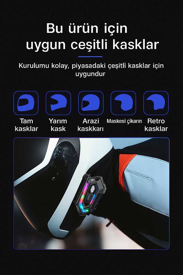 Y20 5.3 Motosiklet Kask Kulaklık Intercom Işıklı Motorsiklet Interkom - 4