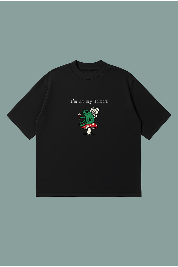 At My Limit Kurbağa Boxy Fit Oversized Unisex 100% Cotton-Pack T-Shirt – Printed T-Shirts |   Streetwear