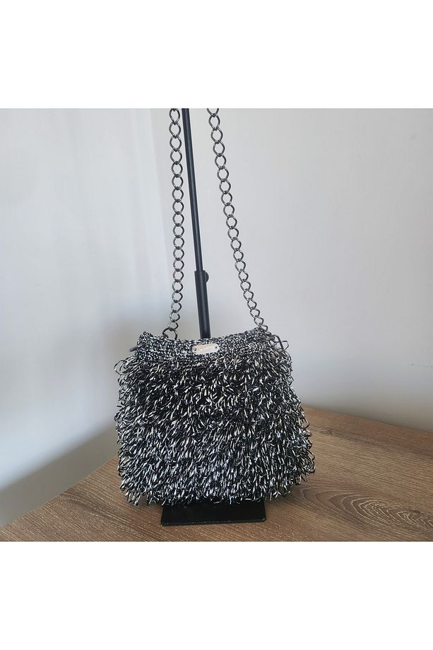 Parlak Metallic Kağıt Ip Çanta - 1
