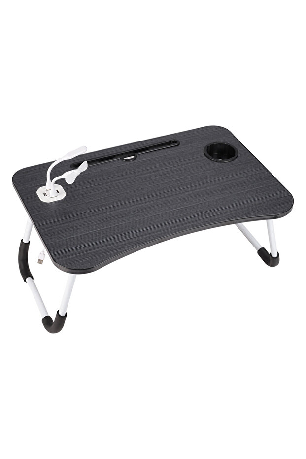Portable Laptop Desk Folding Sofa Bed Breakfast Tray Study Work Table +USB Ports