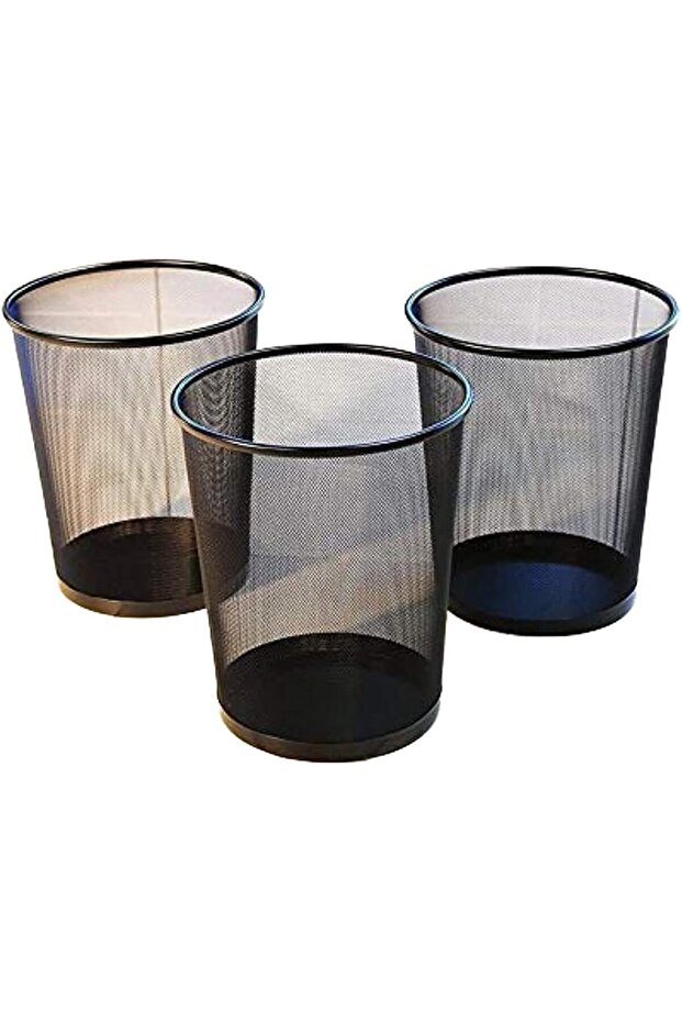 Worksia Metal Mesh Dustbin For Office, Home, Kitchen Multipurpose Waste Bin (Set of 3)