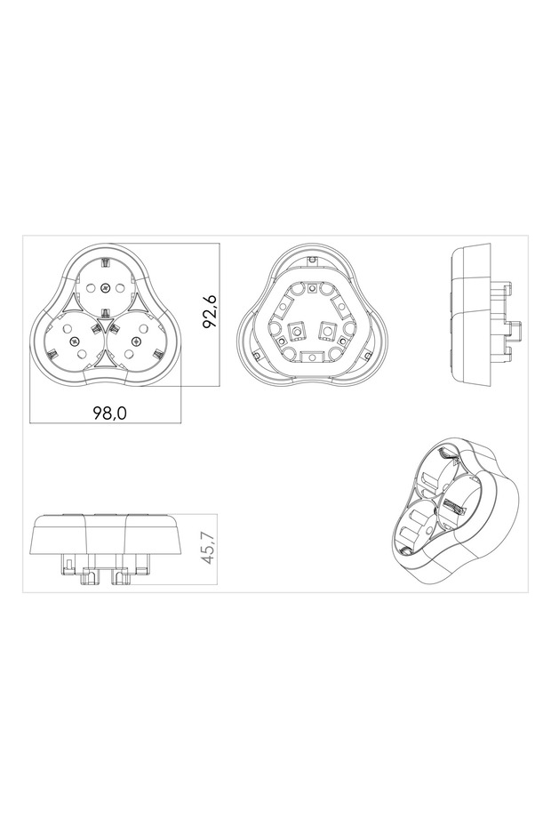 Recessed 3-Plus Grounded Socket - Grounded Socket White - Protected Product - Home Socket - Grounded Socket - 2