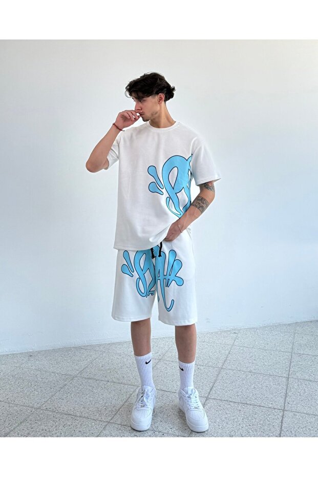 S. Baskılı Şort Tişört Takım - 3