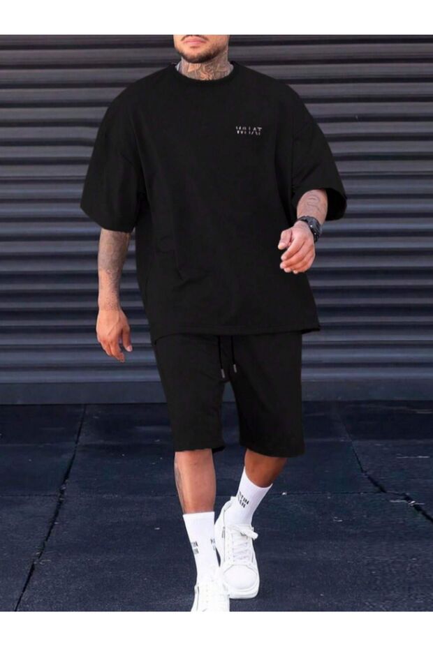 - 2-Piece Shorts T-Shirt Set Black Set
