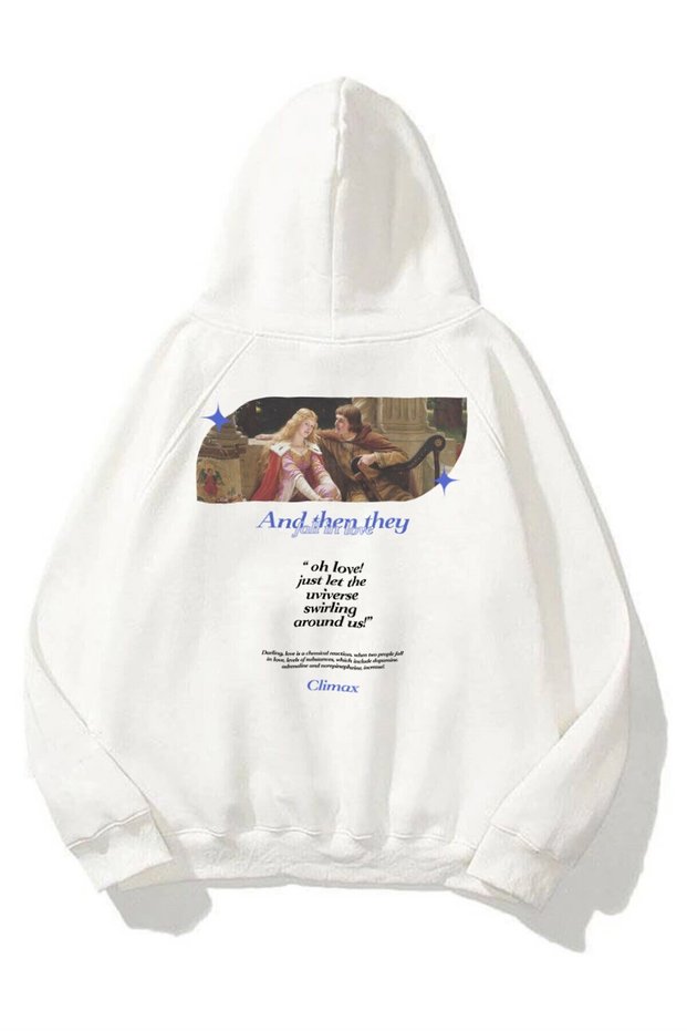 Unisex Fall In Love Sweatshirt Hoodie White