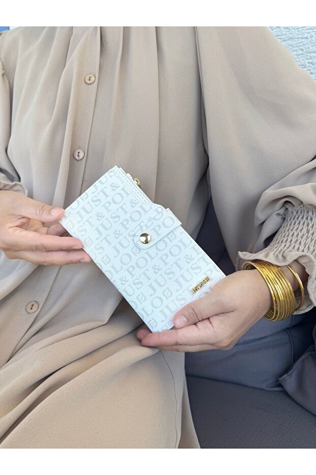 Women's White Multi-Eye Wallet with Coin and Card Compartments