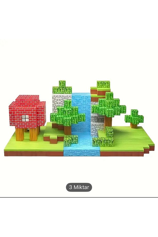 Module World 104 Parça 3D Yapı Blokları Seti – Minecraft Temalı Manyetik Olmayan Eğitici Oyuncak - 3