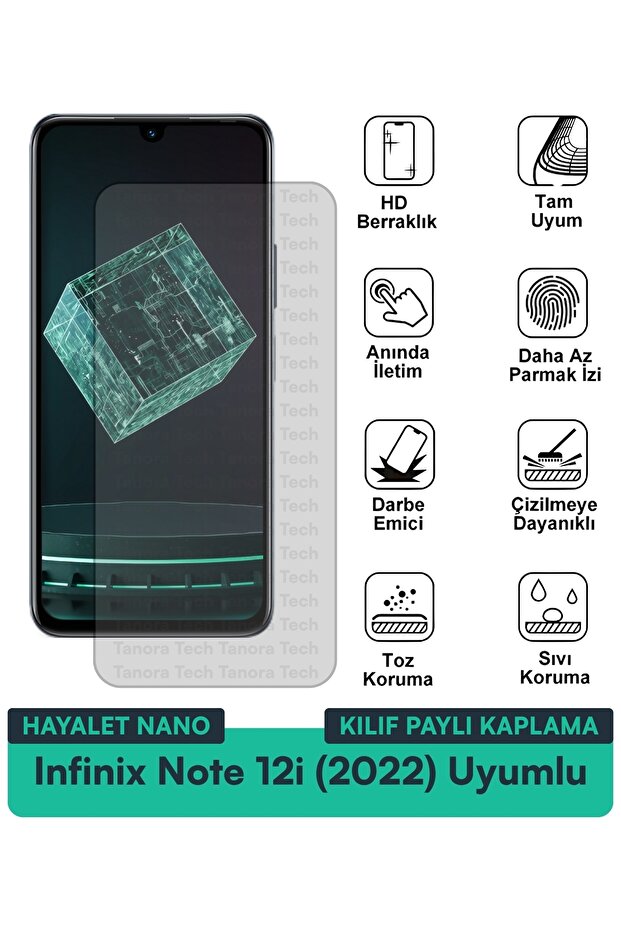 Infinix Note 12i (2022) غطاء حماية نانو متوافق مع فيلم حماية الشاشة مقاوم للخدش والصدمات