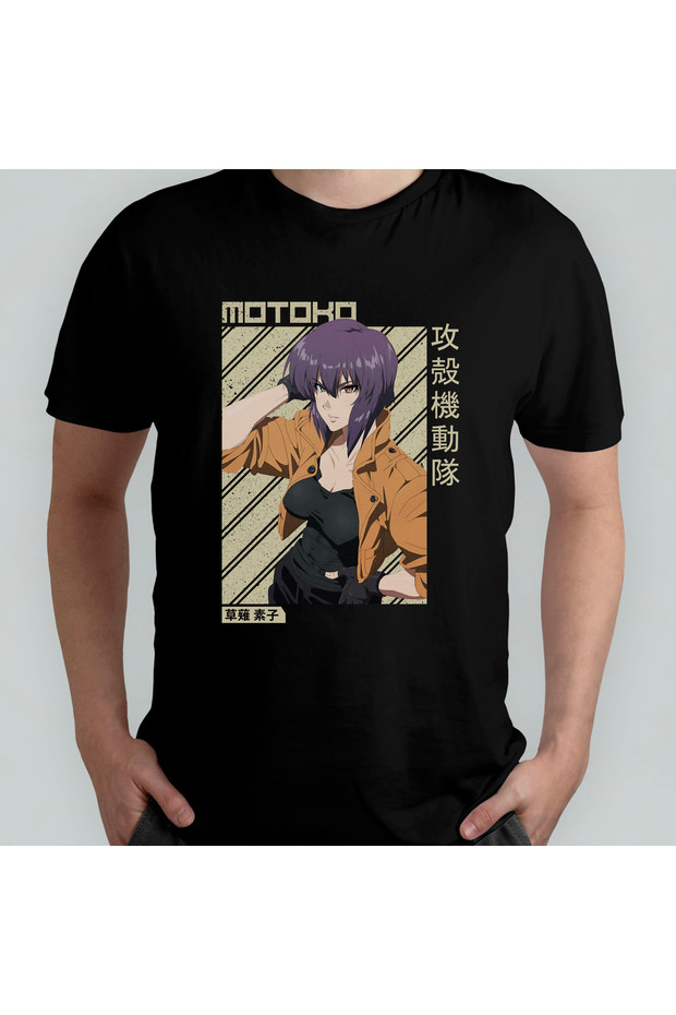 Ghost in the Shell Motoko Kusanagi Unisex 100% Cotton Crew Neck T-Shirt Model 2