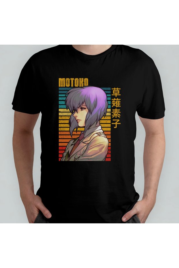 Ghost in the Shell Motoko Kusanagi Unisex 100% Cotton Crew Neck T-Shirt Model 1