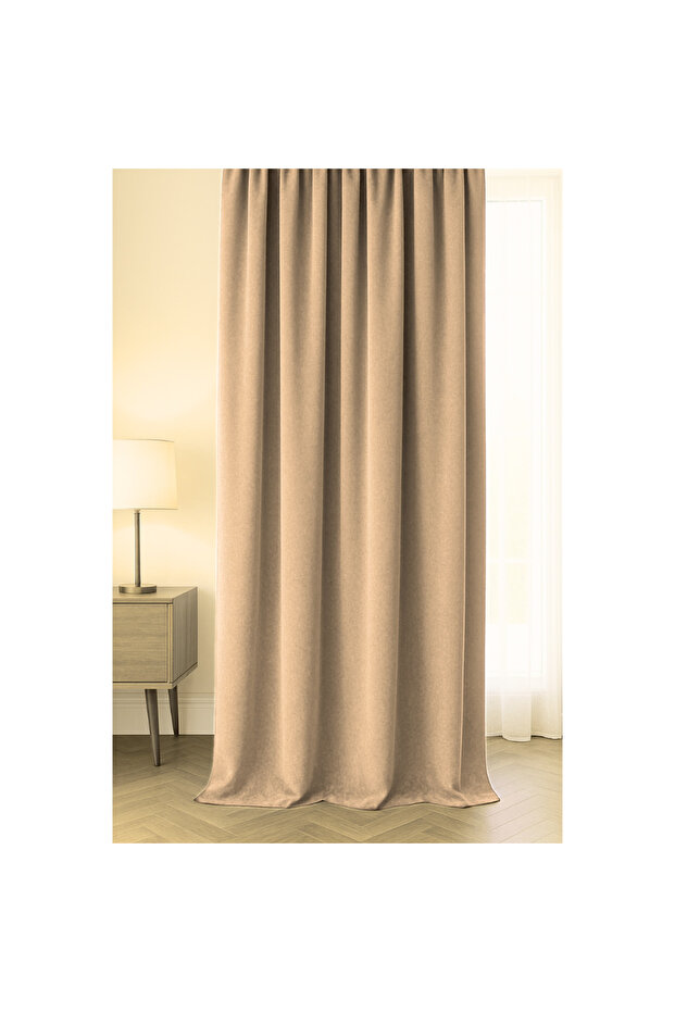 ستارة خلفية مطوية باللون البيج - 1