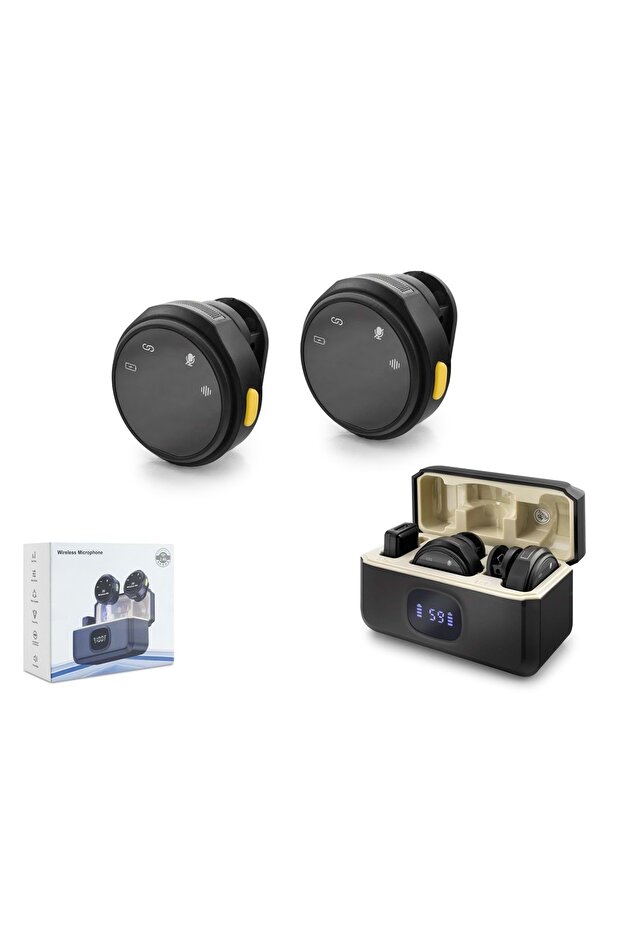 Hdx2800 Wireless Dual Lavalier Microphone Set Black with Type-C Charging Unit