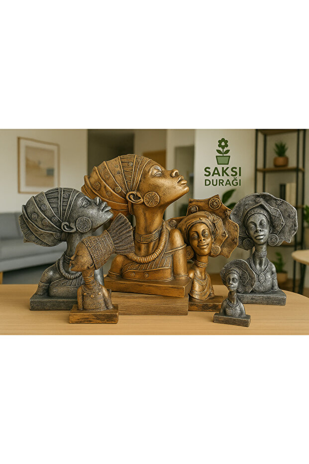 Polyester Afrikalı Kadın Heykelleri - 3