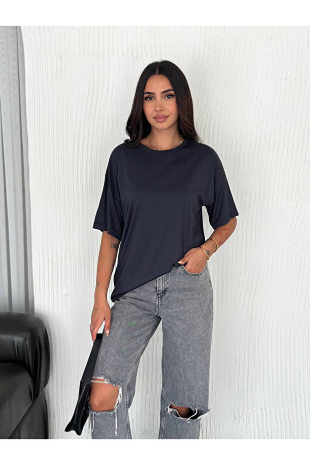 Women's Crew Neck Short Sleeve Modal Blend Fabric T-Shirt
