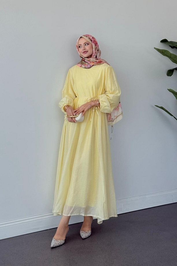 Talia Premium Elbise SARI - 1