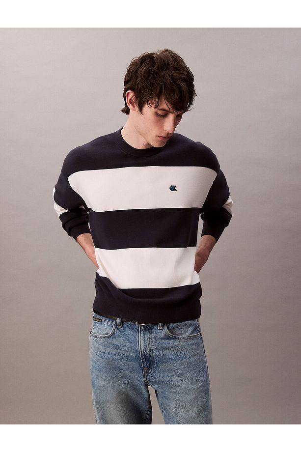 Tech Knit Stripe Relaxed Jumper - 6