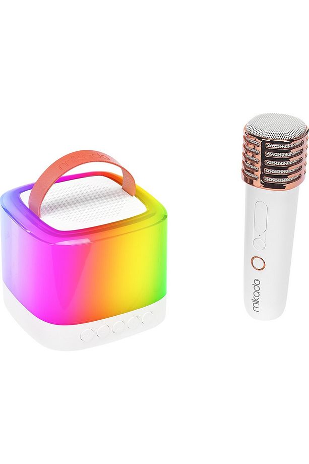 Md-16Bt Favorite Beyaz Tf Kart Destekli Bluetooth Wireless Karaoke Mikrofonlu 1200Mah Speaker - 1