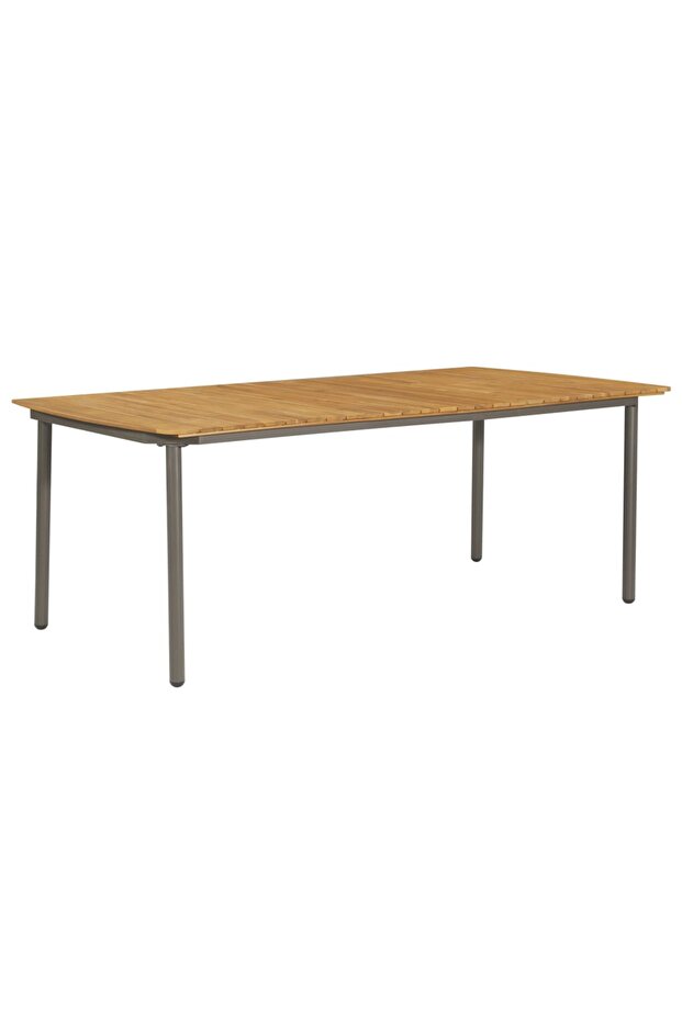 Garden Table 200x100x72cm Solid Acacia Wood and Steel