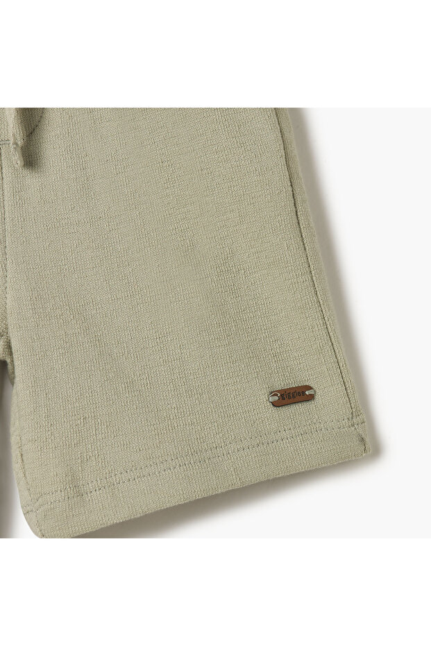 شورت سادة مع رباط للإغلاق وجيوب - 5