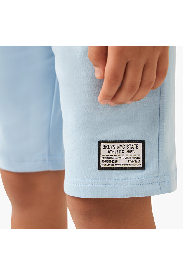 Solid Shorts with Elasticated Drawstring and Pockets - 4