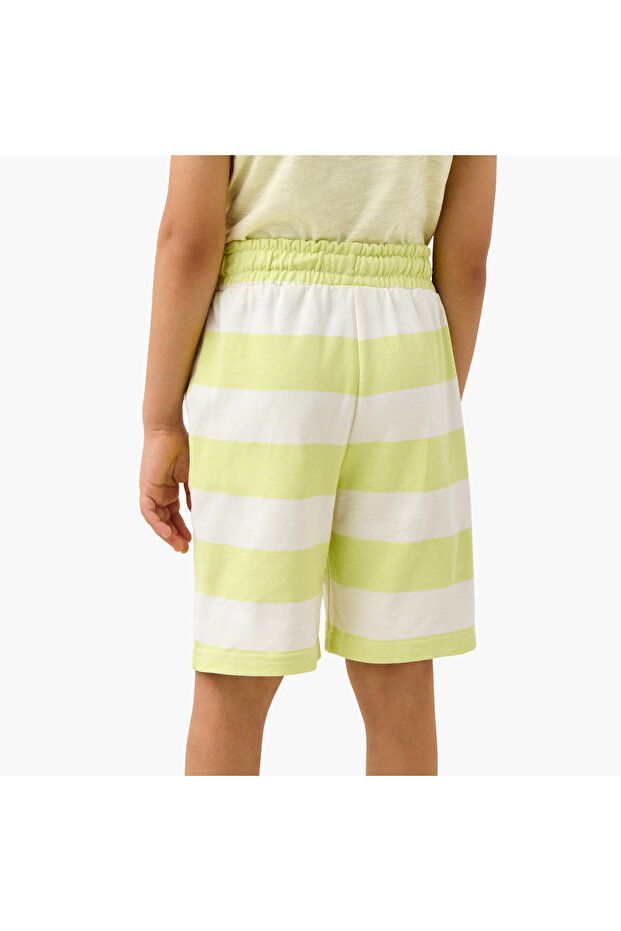 شورت مخطط مع رباط للإغلاق - 3