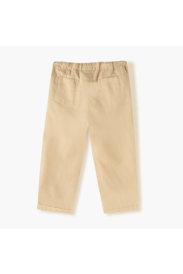 بنطال سادة مع رباط للإغلاق وجيوب - 2