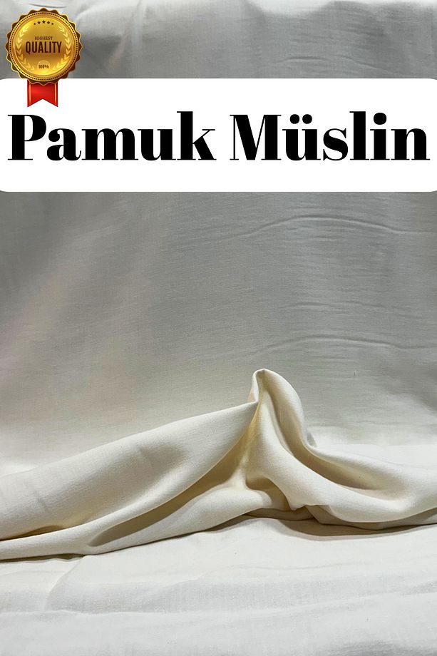 %100 Pamuk Müslin Kumaş Bebek Dostu Yumuşak Nefes Alan Kumaş - 150 cm En - 1