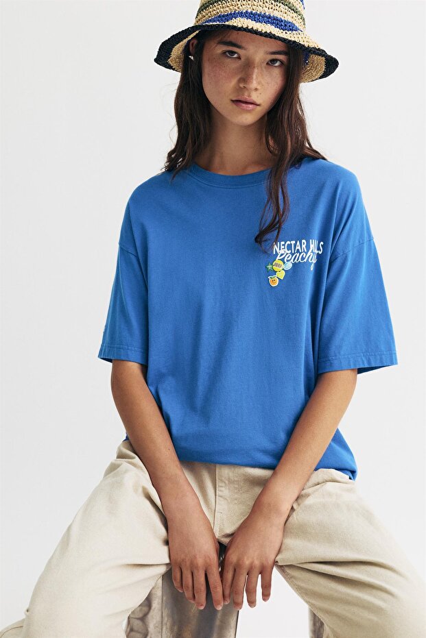 Şeftali baskılı t-shirt - 5