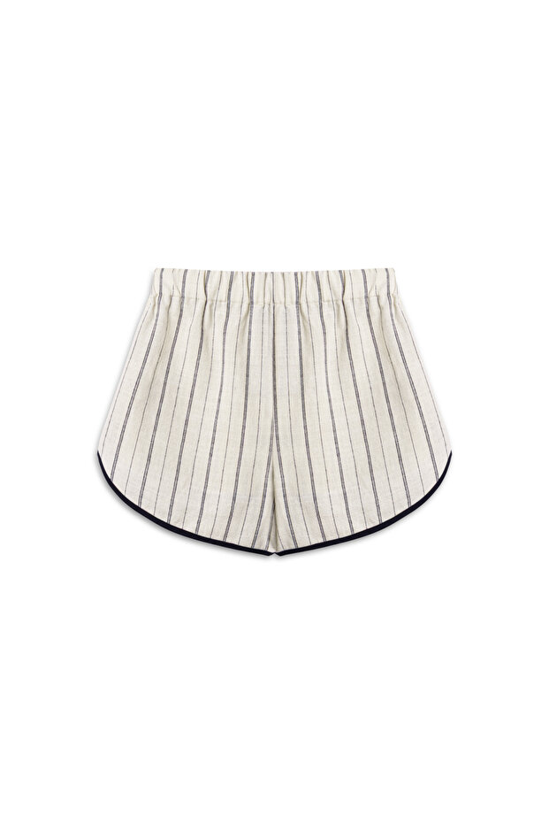 Çizgili Mini Şort - 5