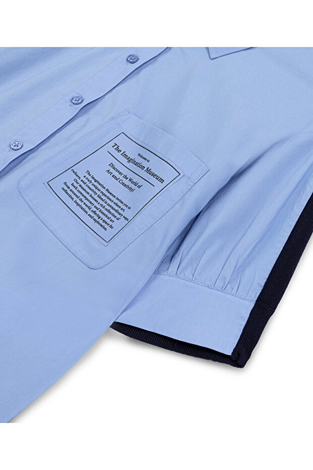 PATCH'Lİ KUMAŞ MIX GÖMLEK - 4