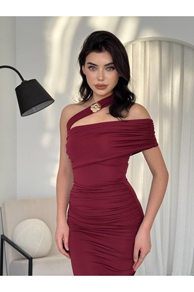 Reta Çapraz Omuz Elbise - 1