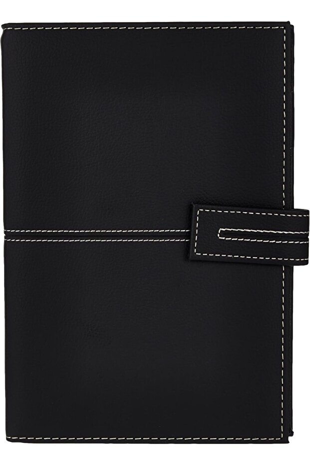 EN142L BK A5 Leather Cover 120 Sheets Notebook