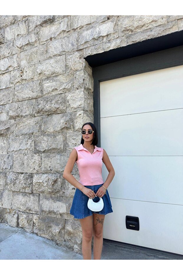 Μπλούζα Polo Neck Zero Sleeve Basic Modal - 3