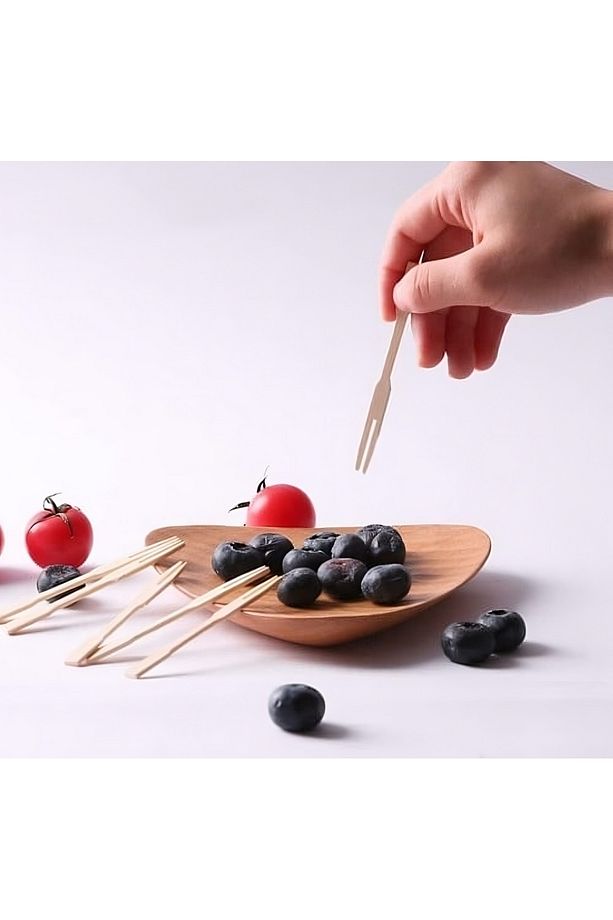 BAMBU KOKTEYL ÇUBUKLARI- SUNUM , KANEPE ÇUBUKLARI - 100 Adet- CİPS ÇATALI- BAMBU KÜRDAN - 3