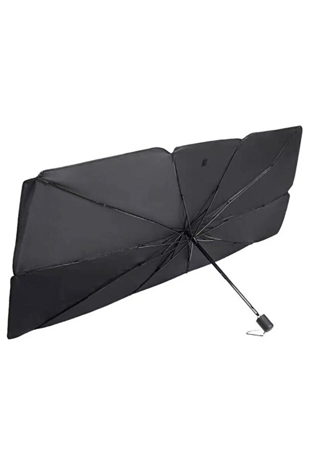 Foldable windshield sunshade, umbrella type, silver - 4