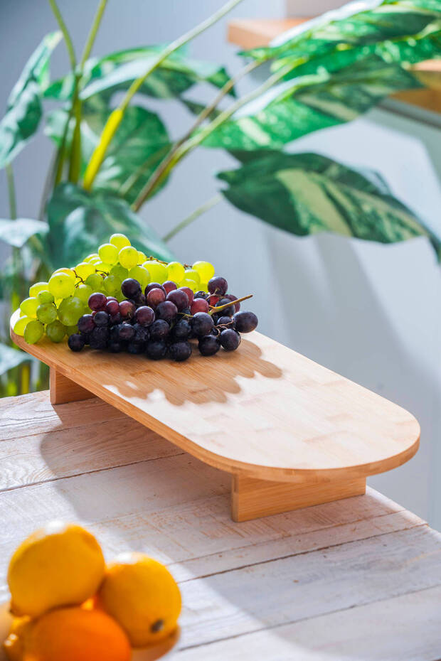 Bambu Ayaklı Oval Sunumluk - 49.5 cm - 1