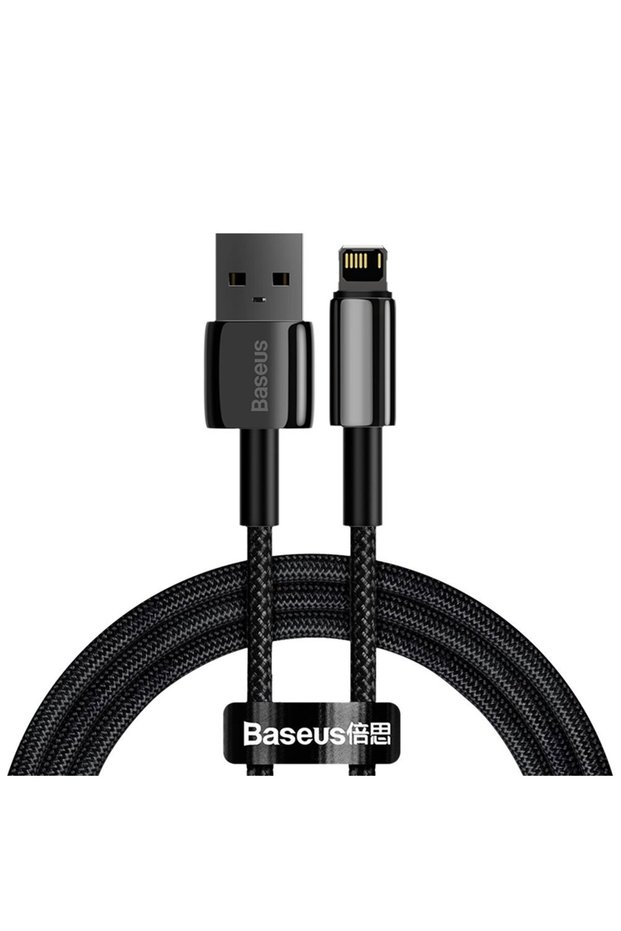 Cablu împletit pentru iPhone USB - Lightning 1m - negru complet