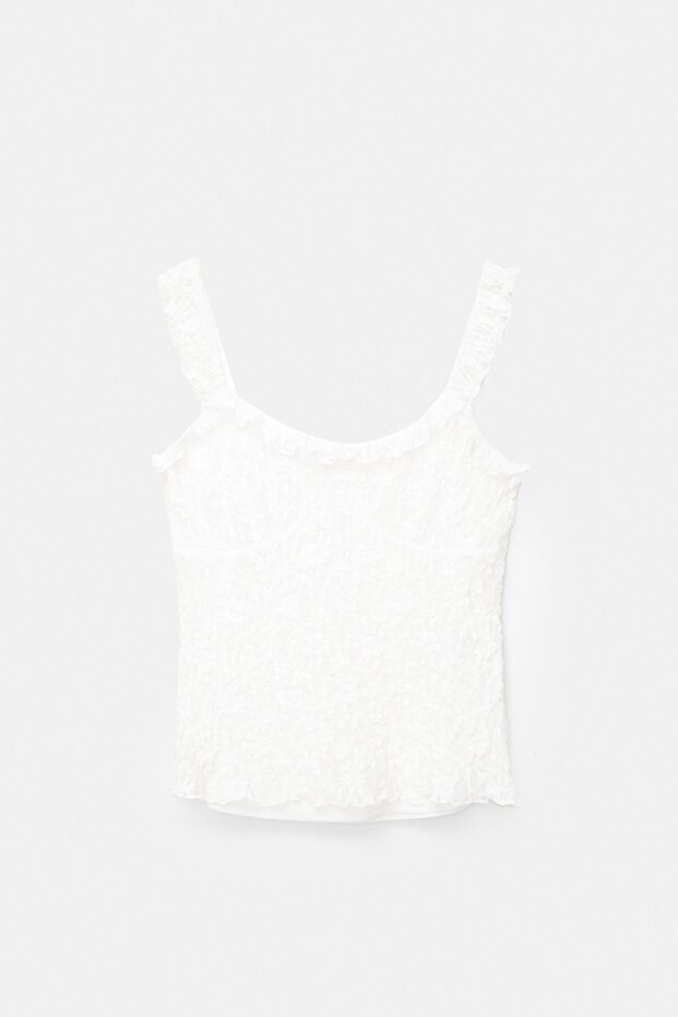 Dantel askılı bluz - 6