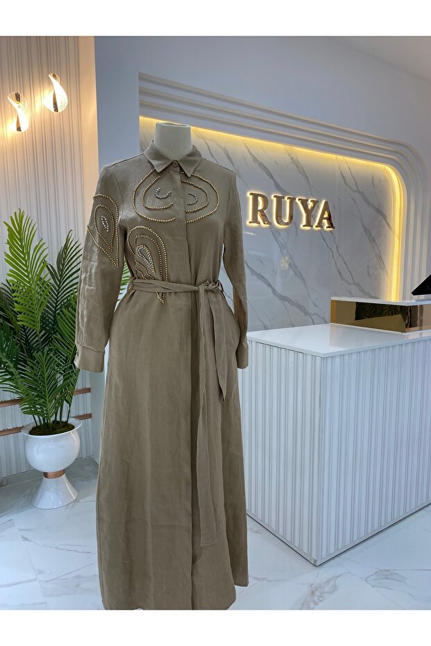 UBE KETEN ELBİSE - 1