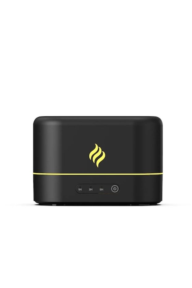 Aromatherapy Humidifier with Flame Effect and Timer - 250ml, Black