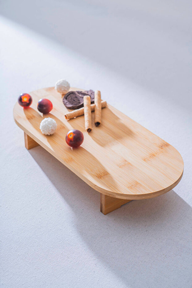 Bambu Ayaklı Oval Sunumluk - 39.5 cm - 2