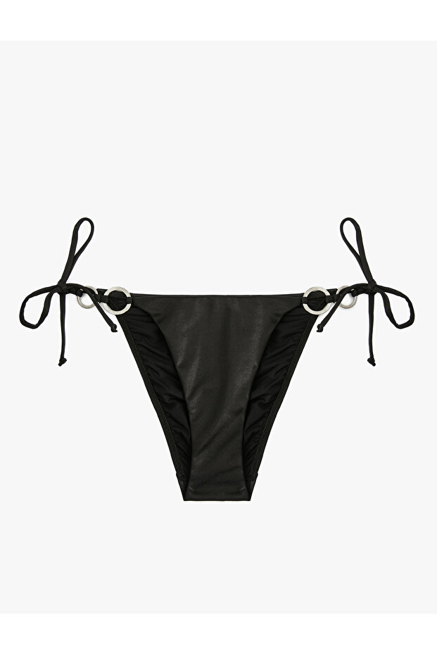 Tie-Up Detailed Ring Buckle Detailed Bikini Bottom