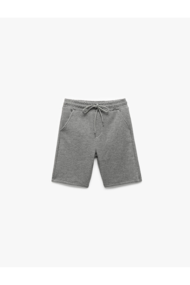 Viscose Blended Basic Shorts with Tie Waist and Pockets