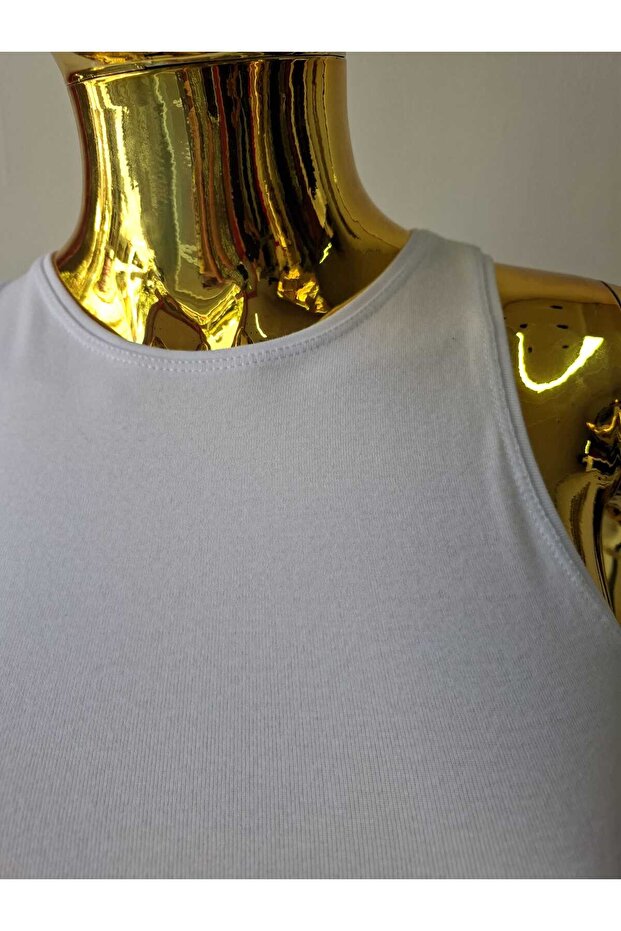 Beyaz kalın askılı badi - 2