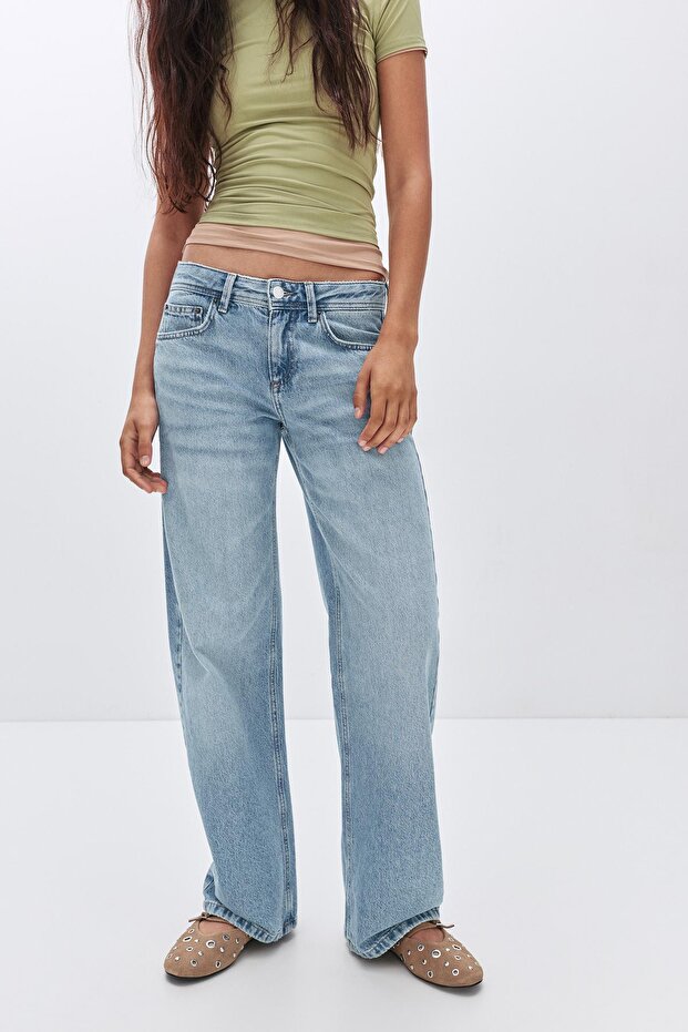 Düz kesim düşük bel jean - 5