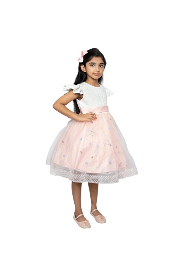 Little Stars Tulle Party Dress Pink