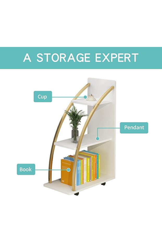 Engineered Wood 3 Tier Sofa Side Table Bedside Table Side Table End Table Corner Table Coffee Table - 7