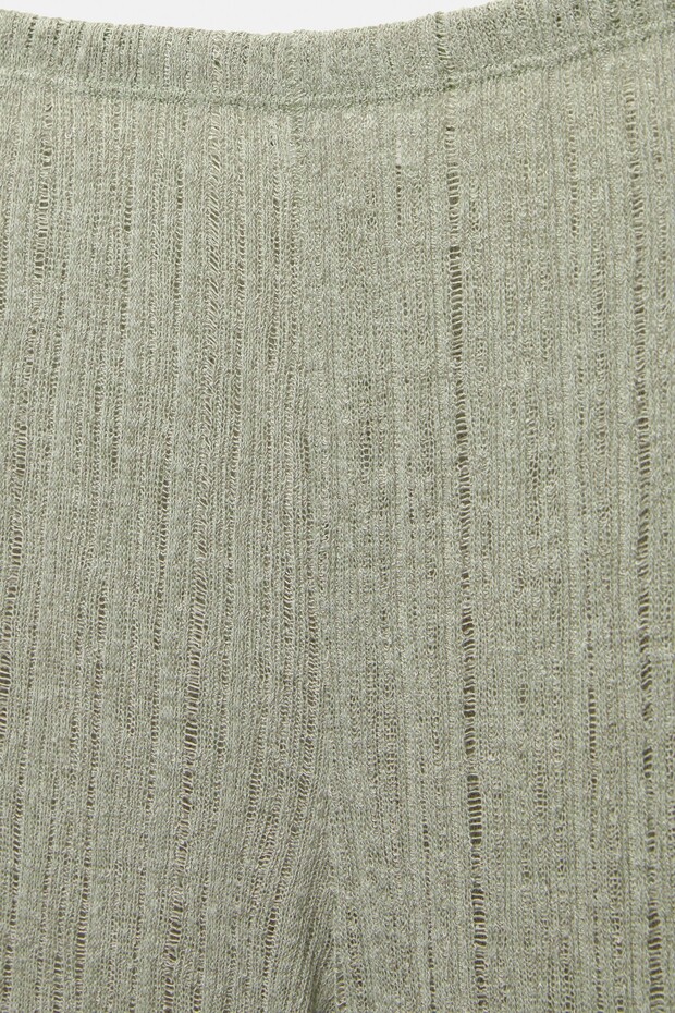 Delikli triko pantolon - 7